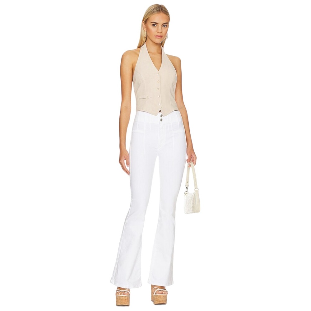 Free People Jayde Flare Jeans Pure White Ultra High Rise Size 29 NWT